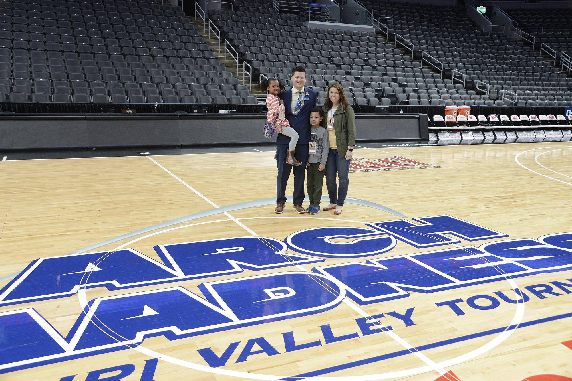 Ryan Davis with family, Kristin, Nolan and Caroline.